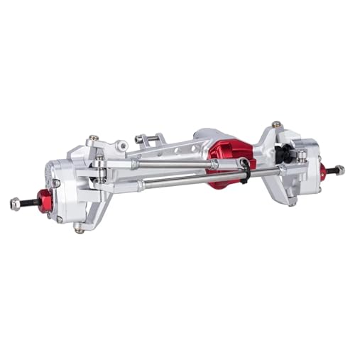 DAIHAOEE CNC-gefräste Aluminium-Vorder- und Hinterachse AR45P Portalachse for 1/10 RC Crawler Auto Axial for SCX10 III Upgrades Teile(Front axle Silver) von DAIHAOEE