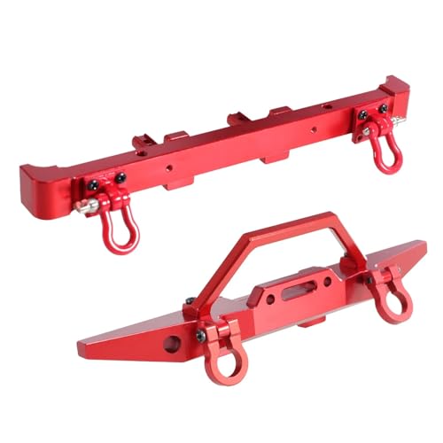 DAIHAOEE Geeignet for die Aufrüstung von Teilen und Zubehör for MN1/12 MN128 RC-Car, einschließlich Metall-Front- und Heckstoßstangen und Stoßstangen(Rood) von DAIHAOEE