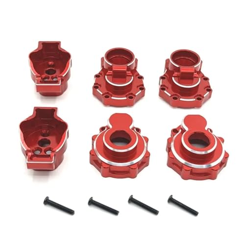 DAIHAOEE Hinten Brücke Tasse for RC Crawler TRXS TRX4 TRX6 1/10 Auto 4WD HB R1001 R1002 R1003 Metall Upgrade Teile(Rood) von DAIHAOEE