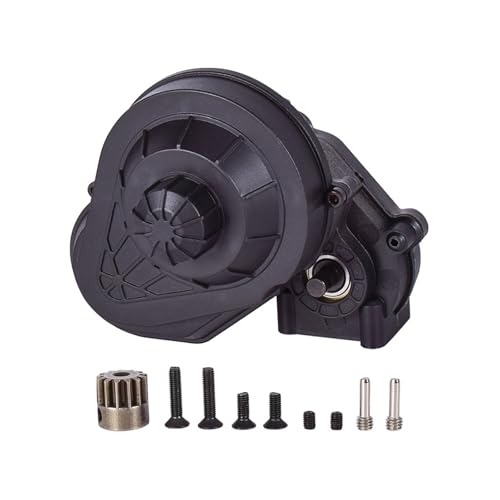 DAIHAOEE Komplettes Getriebe-Getriebezahnrad-Set for 1/10 RC Crawler Car Axial SCX10 SCX10 II 90046 Upgrades Teil 3,17 mm Motorwelle(Black Gearbox) von DAIHAOEE