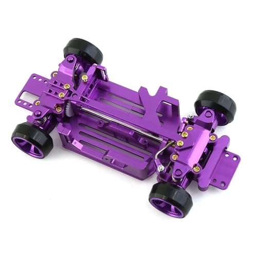 DAIHAOEE Metall 1/28 4X4 RC Autorahmenausrüstung for Mosquito Drift Racing Car TS for 1/28 for Wltoys 284131 K969 K989 MINI-Q Zubehörkits(Purple) von DAIHAOEE
