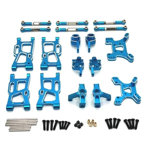 DAIHAOEE Metall Querlenker Lenkung Tasse Hub Carrier Shock Tower Link Tuningteile for Wltoys 124008 124016-17-18-19 144001-02-10(Blauw) von DAIHAOEE