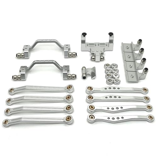DAIHAOEE Metall Upgrade Pedal Stange Aufhängung Rahmen Ruder Basis Stange Sitz for WPL 1/16 C64 RC Auto Teile(Silver) von DAIHAOEE
