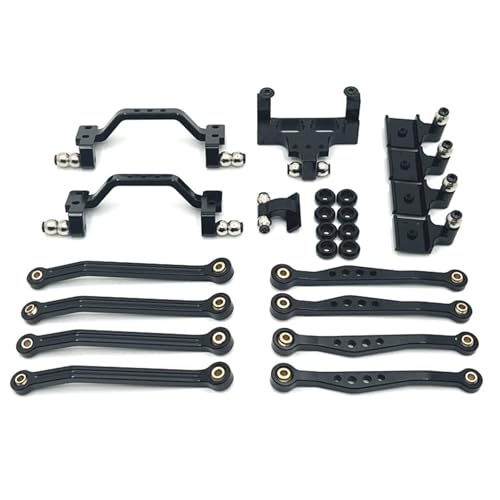 DAIHAOEE Metall Upgrade Pedal Stange Aufhängung Rahmen Ruder Basis Stange Sitz for WPL 1/16 C64 RC Auto Teile(Zwart) von DAIHAOEE