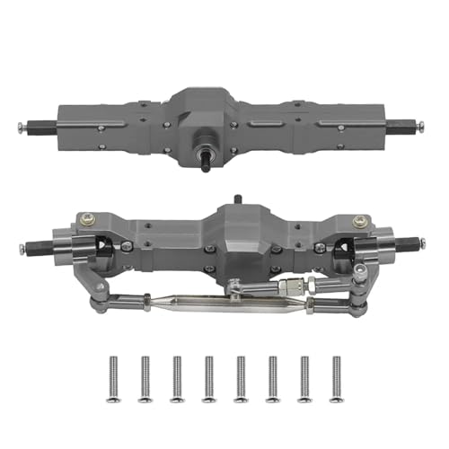 DAIHAOEE Metall-Upgrade-Vorder-Hinterachse for WPL 1/10 C74 1/16 C14 C24 C34 C54 B14 B24 for Feiyu RC-Autoersatzteile(Dark Grey) von DAIHAOEE