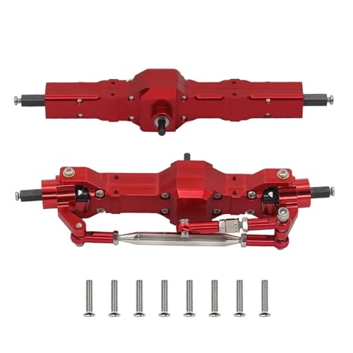 DAIHAOEE Metall-Upgrade-Vorder-Hinterachse for WPL 1/10 C74 1/16 C14 C24 C34 C54 B14 B24 for Feiyu RC-Autoersatzteile(Rood) von DAIHAOEE