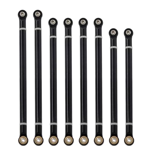 DAIHAOEE Metallaufhängung Spurstange Radstand 313mm Pleuelstange for 1/10 RC Crawler Axial SCX10 RGT 86100 RC Auto Upgrade Teile(Black (D5mm)) von DAIHAOEE