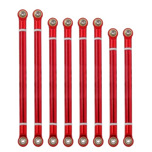 DAIHAOEE Metallaufhängung Spurstange Radstand 313mm Pleuelstange for 1/10 RC Crawler Axial SCX10 RGT 86100 RC Auto Upgrade Teile(Red (D 5mm)) von DAIHAOEE