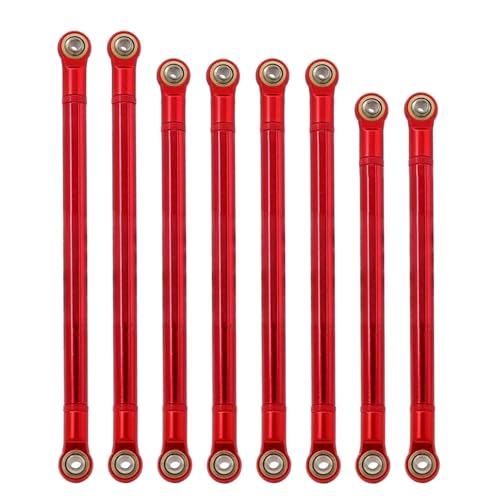 DAIHAOEE Metallaufhängung Spurstange Radstand 313mm Pleuelstange for 1/10 RC Crawler Axial SCX10 RGT 86100 RC Auto Upgrade Teile(Red (D 7mm)) von DAIHAOEE