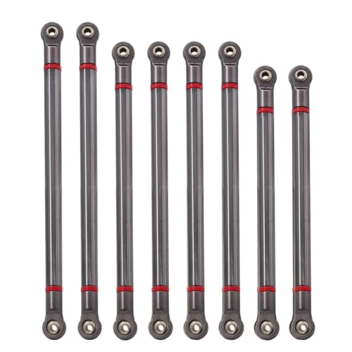 DAIHAOEE Metallaufhängung Spurstange Radstand 313mm Pleuelstange for 1/10 RC Crawler Axial SCX10 RGT 86100 RC Auto Upgrade Teile(Titanium (D7mm)) von DAIHAOEE