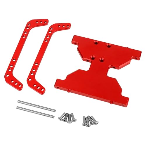 DAIHAOEE Neue Aluminium-Chassis-Unterfahrschutzplatte, Metall-Übertragungsplatte for 1/10 RC Crawler for Axial for Capra 1.9 UTB F9 AXI03004 Upgrade-Teile(Rood) von DAIHAOEE