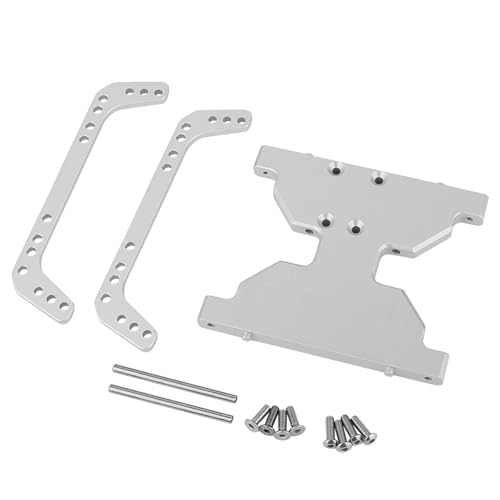 DAIHAOEE Neue Aluminium-Chassis-Unterfahrschutzplatte, Metall-Übertragungsplatte for 1/10 RC Crawler for Axial for Capra 1.9 UTB F9 AXI03004 Upgrade-Teile(Silver) von DAIHAOEE