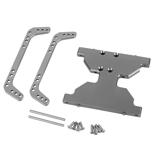 DAIHAOEE Neue Aluminium-Chassis-Unterfahrschutzplatte, Metall-Übertragungsplatte for 1/10 RC Crawler for Axial for Capra 1.9 UTB F9 AXI03004 Upgrade-Teile(Titanium) von DAIHAOEE