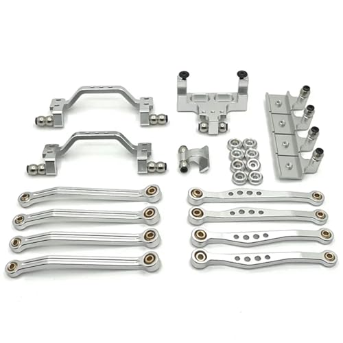 DAIHAOEE Pedal Stange Suspension Rahmen Ruder Basis Stange Sitz for WPL 1/16 C64 RC Crawler Auto Metall Upgrade Teile LKW Buggy(Silver) von DAIHAOEE