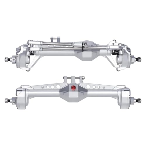 DAIHAOEE Portalachse vorne und hinten aus bearbeitetem Aluminium for 1/10 RC Crawler for Van-Quish VS4-10 for Phoe-nix F10 for LCG-Chassis-Upgrade-Teile(Silver Axle F and R) von DAIHAOEE