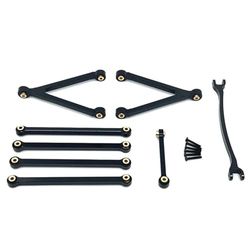 DAIHAOEE for FMS FCX24M for Camel Cup Metallchassis Links Zugstangen und Lenkstangen Set 1/24 RC Crawler Auto Upgrade Teile Zubehör(Zwart) von DAIHAOEE