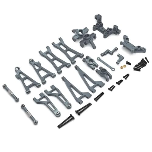 DAIHAOEE for HBX 16889 16889A 16890 SG1601 SG1602 Metall Querlenker Lenkung Tasse Dämpfer Turm Set 1/16 RC Auto Upgrade Teile Kit(Grey) von DAIHAOEE