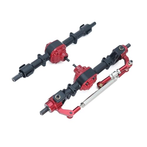 DAIHAOEE for MN1/12 Mn78 Mn82 MN82S Mn99s D90 Achse Rc Zubehör Metall Upgrade, Vorder- Und Hinterachse Baugruppen(Black red) von DAIHAOEE