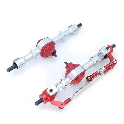 DAIHAOEE for MN1/12 Mn78 Mn82 MN82S Mn99s D90 Achse Rc Zubehör Metall Upgrade, Vorder- Und Hinterachse Baugruppen(Silver-red Color) von DAIHAOEE