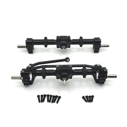 DAIHAOEE for MN82 LC79 MN78 D90 D91 D96 99S Metall Vorne Und Hinten Portal Achse 1/12 RC Auto Upgrade Teile Zubehör(Zwart) von DAIHAOEE