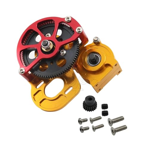 DAIHAOEE for SCX10 Alle Metall Übertragung/Center Getriebe Mit Motor Getriebe for 1/10 Axial SCX10 Getriebe Box Upgrade Teile(Golden) von DAIHAOEE
