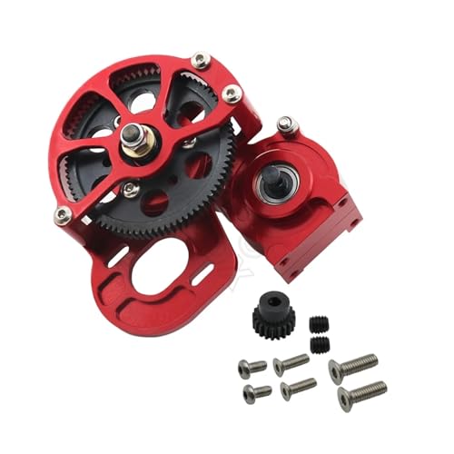 DAIHAOEE for SCX10 Alle Metall Übertragung/Center Getriebe Mit Motor Getriebe for 1/10 Axial SCX10 Getriebe Box Upgrade Teile(Rood) von DAIHAOEE