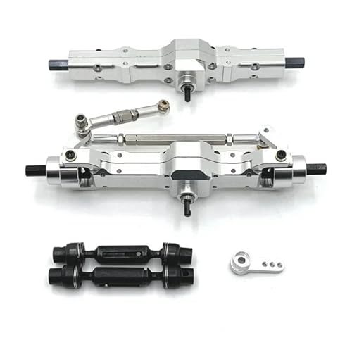 DAIHAOEE for WPL 1/10 C74 1/16 C14 C24 C34 C54 B14 B24 Metall Vordere Hinterachse Und Antriebswelle Servo Arm Set RC Auto Upgrade Teile Zubehör(Silvery) von DAIHAOEE