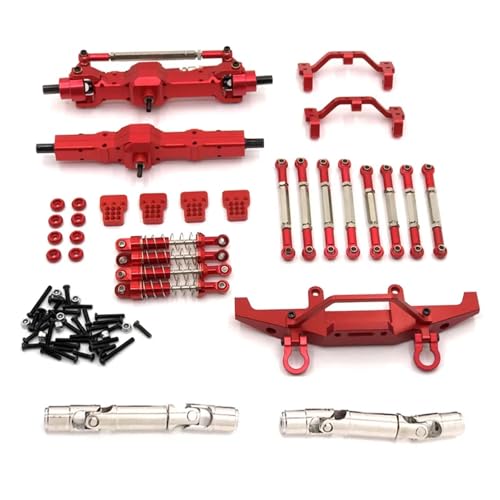 DAIHAOEE for WPL C14 C24 C24-1 Metall Vorder- Und Hinterachse Chassis Link Stange Zugstange Montieren Stoßdämpfer Set 1/16 RC Auto Upgrade Teile(Rood) von DAIHAOEE