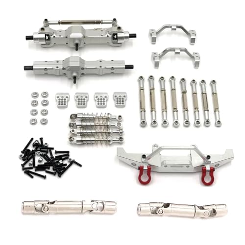 DAIHAOEE for WPL C14 C24 C24-1 Metall Vorder- Und Hinterachse Chassis Link Stange Zugstange Montieren Stoßdämpfer Set 1/16 RC Auto Upgrade Teile(Silver) von DAIHAOEE