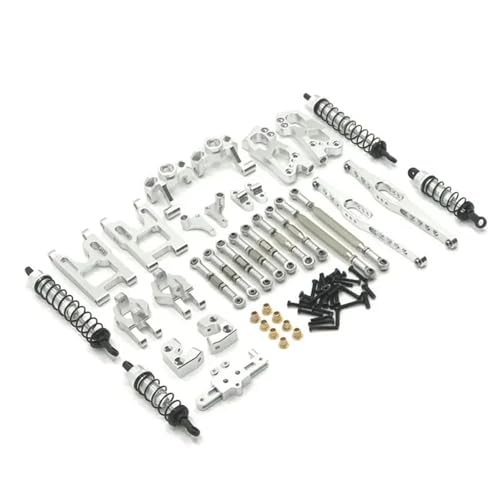 DAIHAOEE for Wltoys 12427 12428 12423 FY-03 1/12RC Auto Metall Verbesserte Ersatzteile, Lenkung Tasse, Schwinge, Körper Stange, Stoßdämpfer, etc(Silver) von DAIHAOEE
