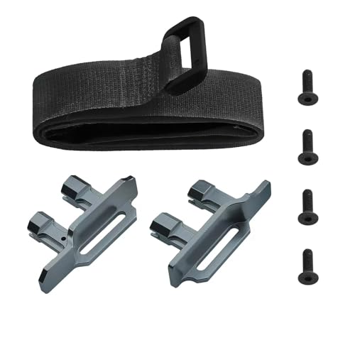 Metall 3S 4S Hohe Batterie Halter Halterung Halten Unten mit Batterie Strap for 1/10 for Traxxas for MAXX RC Auto Upgrade Teile(Dark Grey) von DAIHAOEE
