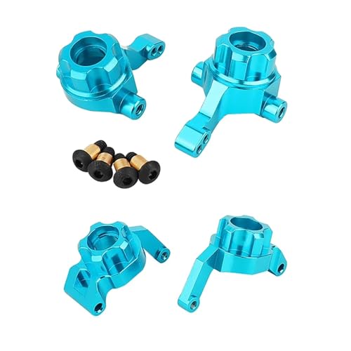 Metall-Achsschenkelträger vorne und hinten, Lenknabenträger, Upgrade-Teile for Tamiya TT-02B TT02B 1/10 RC Drift Car(Set Blue) von DAIHAOEE