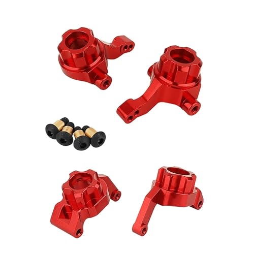 Metall-Achsschenkelträger vorne und hinten, Lenknabenträger, Upgrade-Teile for Tamiya TT-02B TT02B 1/10 RC Drift Car(Set Red) von DAIHAOEE