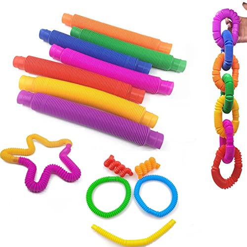 DAIRF 8 Stück pop Tubes Sensorik Spielzeug, Mehrfarben-Stretch-Rohr Sensorisches Spielzeug, Pop Röhren Zappel Spielzeug für Stressabbau Autismus Party Bevorzugungen DAIRF 8 Stück pop Tubes Sensorik Spielzeug, Mehrfarben-Stretch-Rohr Sensorisches Spielzeug, Pop Röhren Zappel Spielzeug für Stressabbau Autismus Party Bevorzugungen von DAIRF