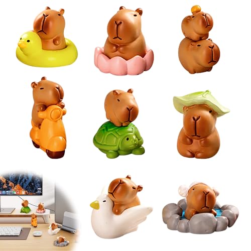 DAJASD 13pcs Mini Capybara Figuren, Mini Wasserschwein Figuren, Capybara Tiere Miniatur Zubehör, Capybara Puppenhaus Miniaturen Für Torte, Miniaturlandschaft, Schreibtisch, Puppenhäuser DAJASD 13pcs Mini Capybara Figuren, Mini Wasserschwein Figuren, Capybara Tiere Miniatur Zubehör, Capybara Puppenhaus Miniaturen Für Torte, Miniaturlandschaft, Schreibtisch, Puppenhäuser von DAJASD