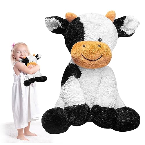 DAJASD Kuscheltier Kuh, 25CM Kuh-Plüschtier Plüschkissen, Plüschkuh Spielzeug Weich Stofftier Flauschige, Schwarz - Weißes Plüschkuh Spielzeug für Baby Kinder und Erwachsene Geschenke DAJASD Kuscheltier Kuh, 25CM Kuh-Plüschtier Plüschkissen, Plüschkuh Spielzeug Weich Stofftier Flauschige, Schwarz - Weißes Plüschkuh Spielzeug für Baby Kinder und Erwachsene Geschenke von DAJASD