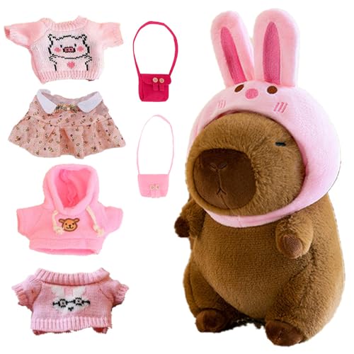 DAJASD Capybara Plüschtier, 23cm Capybara Kuscheltier, Niedlichen Capybara Plushies mit Kleidung und Accessoires, Wasserschwein Kuscheltier, Stofftier Capybara für Home Deko Kinder DAJASD Capybara Plüschtier, 23cm Capybara Kuscheltier, Niedlichen Capybara Plushies mit Kleidung und Accessoires, Wasserschwein Kuscheltier, Stofftier Capybara für Home Deko Kinder von DAJASD