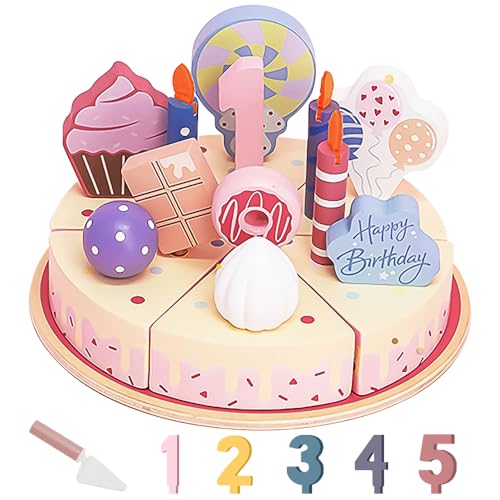 DAJASD Kinderküche Geburtstagstorte aus Holz, Spielküche Zubehör Geburtstagskuchen für Kinder, Holzspielzeug Kuchen zum Geburtstag, Küchenspielzeug Holz Lebensmittel Spielzeug Rollenspiel Geschenke DAJASD Kinderküche Geburtstagstorte aus Holz, Spielküche Zubehör Geburtstagskuchen für Kinder, Holzspielzeug Kuchen zum Geburtstag, Küchenspielzeug Holz Lebensmittel Spielzeug Rollenspiel Geschenke von DAJASD
