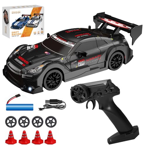 DAJASD RC Drift Car, 1:24 4WD Ferngesteuertes Auto mit LED-Leuchten & Zwei Batterien, 30KM/H High Speed 2.4Ghz RC Auto, Ferngesteuertes Rennauto für Erwachsene und Kinder ab 8+ Jahre von DAJASD