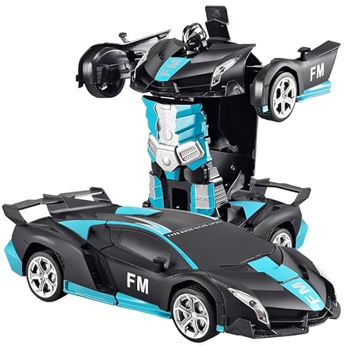 DAJASD Transformator Ferngesteuertes Auto Spielzeug, Ferngesteuertes Auto Transformator, RC Auto Roboter 360°Drehung mit Batterie Fernbedienung Geschenke ab 3 4 5 6 7 8 9 Jahre Jungen Mädchen von DAJASD