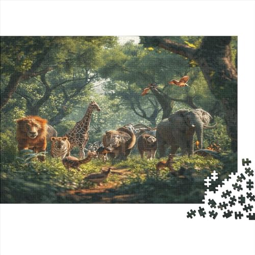 African Animals 300 Teile Puzzle Premium Quality Puzzle Kinder Lernspiel Familienspaß Impossible Puzzle 300pcs (40x28cm) von DAKINCHERRY