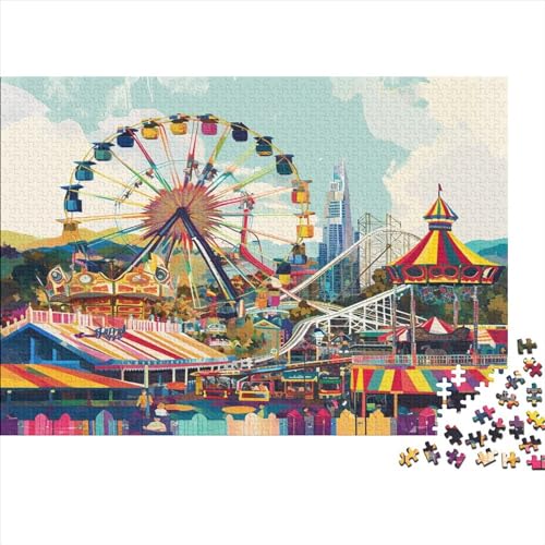 Amusement Park 1000 Teile Puzzle Puzzle-Geschenk Geschicklichkeitsspiel Children's Playground Familienspaß 100% Recycelten Kartons 1000pcs (75x50cm) von DAKINCHERRY
