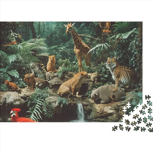 Animal World 300 Teile Puzzle Puzzle Für Erwachsene Familien-Puzzlespiel Forest Animal Park Für Erwachsene Und Kinder Impossible Puzzle 300pcs (40x28cm) von DAKINCHERRY