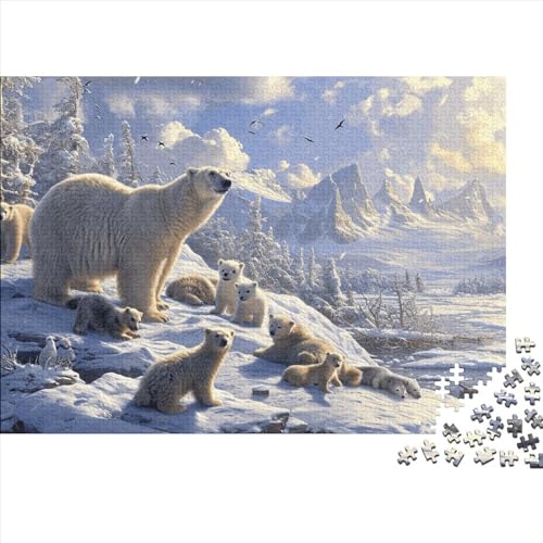 Arctic Animals 300 Teile Puzzle Puzzle-Geschenk Familien-Puzzlespiel Polar Bear Familienspaß 100% Recycelten Kartons 300pcs (40x28cm) von DAKINCHERRY