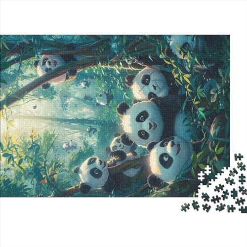 Cartoon Wild Animals 300 Teile Puzzle Premium Quality Puzzle Kinder Lernspiel Panda Familienspaß Impossible Puzzle 300pcs (40x28cm) von DAKINCHERRY