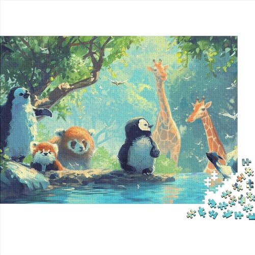 Cartoon Wildlife 300 Teile Puzzle Puzzle Für Erwachsene Kinder Lernspiel Familienspaß Impossible Puzzle 300pcs (40x28cm) von DAKINCHERRY