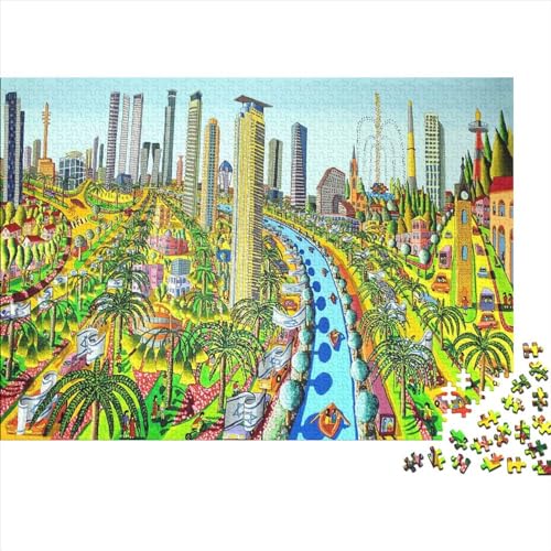 City 300 Teile Puzzle Puzzle-Geschenk Geschicklichkeitsspiel City Oil Painting Für Erwachsenen Ab 14 Jahren Impossible Puzzle 300pcs (40x28cm) von DAKINCHERRY