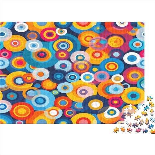 Colorful Circles 500 Teile Puzzle Puzzle-Geschenk Geschicklichkeitsspiel Graffiti Art Für Erwachsene Und Kinder Impossible Puzzle 500pcs (52x38cm) von DAKINCHERRY