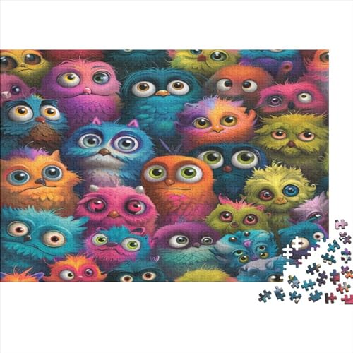 Colorful Monsters 1000 Teile Puzzle Premium Quality Puzzle Kinder Lernspiel Cute Little Monster Familienspaß 100% Recycelten Kartons 1000pcs (75x50cm) von DAKINCHERRY