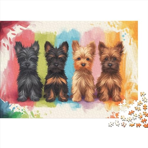 Cute Dogs 1000 Teile Puzzle Premium Quality Puzzle Kinder Lernspiel Colored Puppy Familienspaß Impossible Puzzle 1000pcs (75x50cm) von DAKINCHERRY